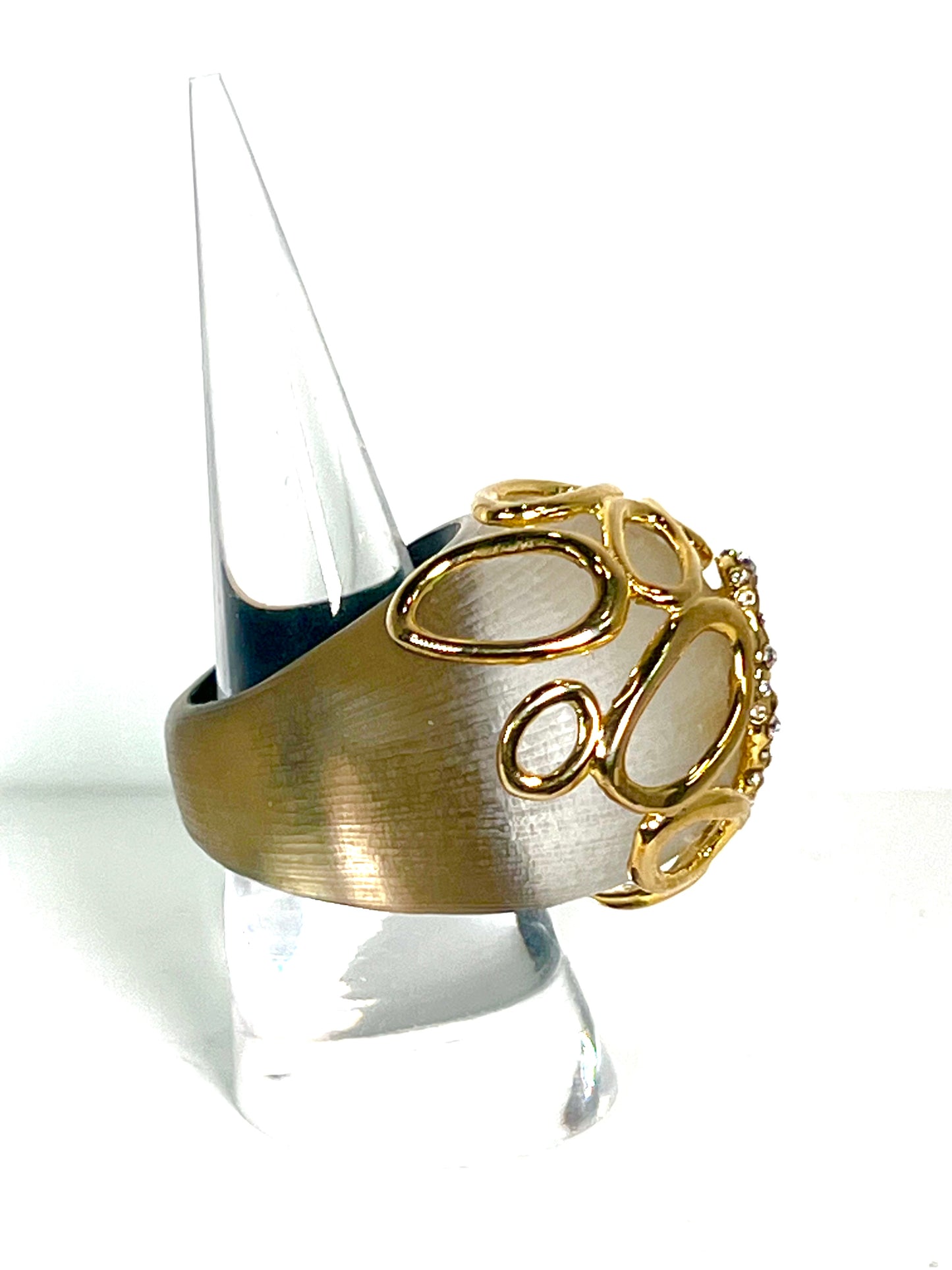 Alexis Bittar hand carved Lucite dome Ring