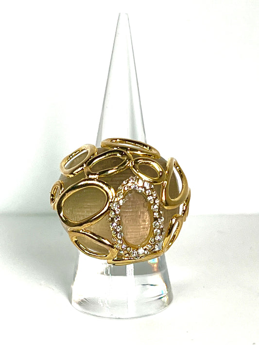 Alexis Bittar hand carved Lucite dome Ring